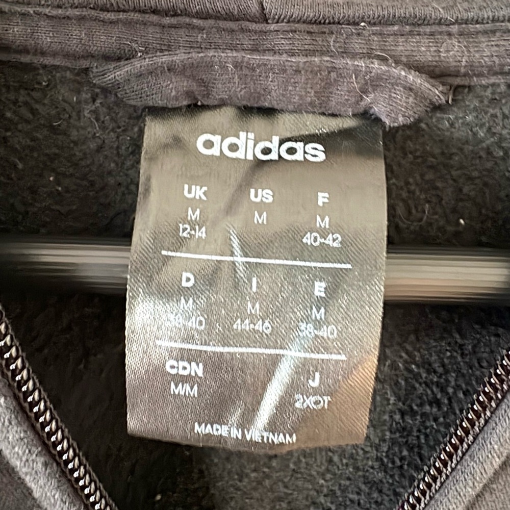 Adidas Charcoal Zip-Up Hoodie - Picture 4 of 6